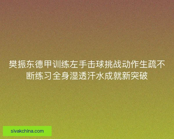 樊振东德甲训练左手击球挑战动作生疏不断练习全身湿透汗水成就新突破