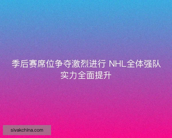 季后赛席位争夺激烈进行 NHL全体强队实力全面提升